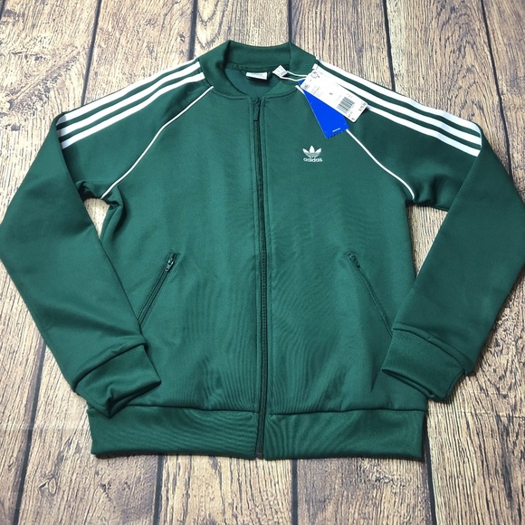 adidas sst track jacket green